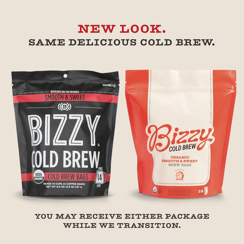 Bizzy Organic Cold Brew Coffee | Smooth & Sweet Blend | Coarse Ground Coffee | Medium Roast | Micro Sifted | Specialty Grade | 100% Arabica | Brew...