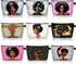 Chunful 9 Pcs Black Women Makeup Bag African American Make up Pouch Bags Canvas Travel Cosmetic Bags for Women Queen Zippered Toiletry Bag Reusabl...