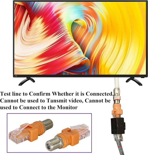 F Internal Thread to RJ45 External Thread coaxial to Ethernet Adapter,Suitable for Most line Testers,line Finders, and Other Testing Equipment(4-P...