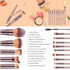 HEYMKGO Makeup Brushes 15PCS Champagne Gold Professional Makeup Brush Set Foundation Brush Blending Powder Blush Concealer Eye Make Up Brush with ...