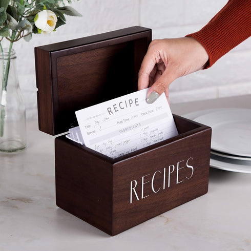Modern Recipe Cards (Set of 60) - 4x6” Double Sided Premium Thick Card Stock w/Bonus Measuring Chart and PVC Card Protector (4 x 6 inches)...
