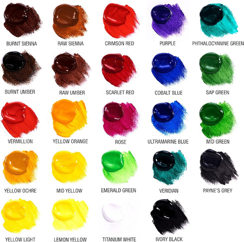 RoseArt Premium Paint Set – 24 Count Acrylic Paints for Canvas, Wood, Ceramic and Fabrics – Craft Painting Supplies for Casual to Professional Art...
