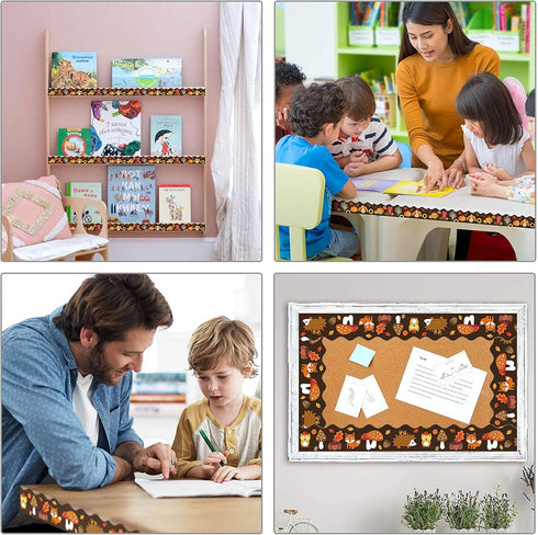OIIKI 31ft Pumpkin Bulletin Border Stickers, Self-Adhesive Bulletin Board Borders, Blackboard Decorations Borders Trim, Classroom Bulletin Board D...