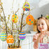 HERZWILD 30Pcs Easter Unfinished Wood Slices Eggs Easter Wooden Eggs Hanging Pendants Decorations Easter Crafts Kits Easter Egg Shape Cutouts Pend...