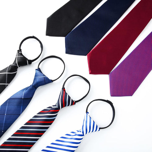 Geyoga 8 Pieces Zipper Tie for Men Pre tied Necktie Zip Tie for Men Boys...