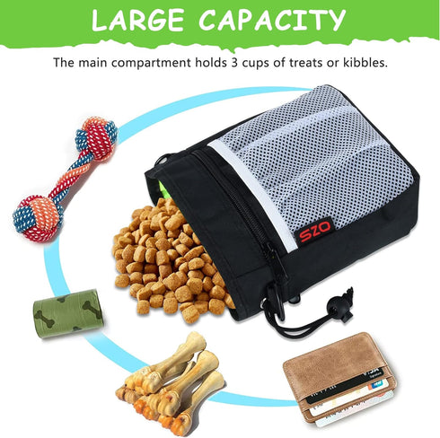 Dog Treat Pouch - 3 Ways to Wear Treat Pouches for Pet Training and 2 Pieces Clicker Taining for Dogs, Dog Training Treat Pouch Bag and Dog Clicke...