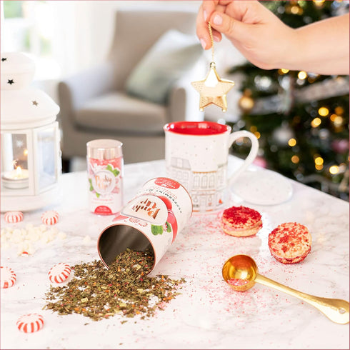 Pinky Up Peppermint Macaron Loose Leaf Tea Herbal Tea, Caffeine Free, Naturally Low Calorie & Gluten Free 2.1 Ounce Tin, 25 Servings...