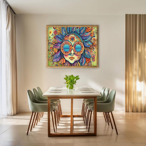 Posterizer 1 pcs- psychedelic funky hippie colorful person 1-Fantasy & Fiction Art-Retro Art- Living Room Bedroom Decor- unframed wall art...