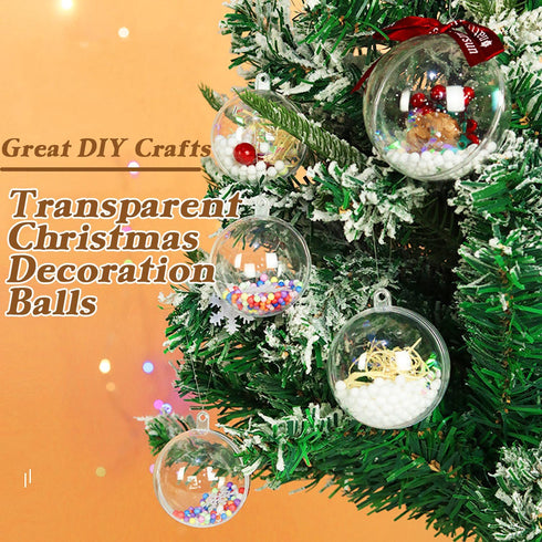 Clear Fillable Ornaments Ball, 25 PCS Transparent Plasti Craft Ornament Balls 5 Different Sizes for DIY Bath Bomb Mold Set and Party Decor...