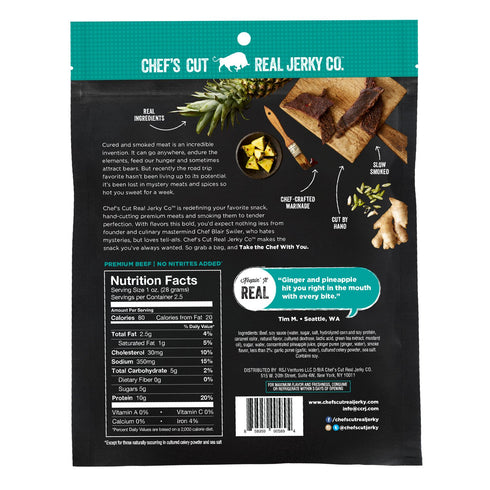 Chef's Cut Tender Real Steak Jerky Snack, Asian Teriyaki, 2.5 Ounce...