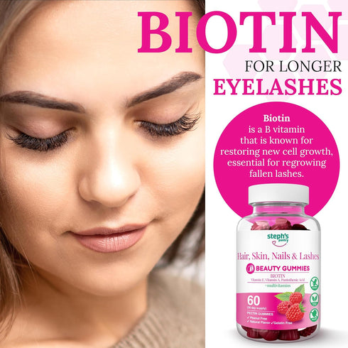 Steph's Pantry Biotin Gummies for Hair, Skin, Nails, & Lashes High Strength Gummies | Daily Multivitamins | Gluten-Free, Nut-Free, Non-GMO, Plant-...