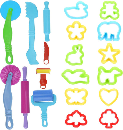 Kare & Kind® Set of 20pcs Smart Dough Tools Kit with Models and Molds (Animals, Tractor, Truck, People)...