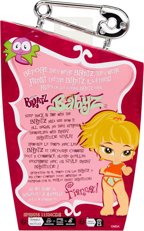 Bratz Babyz Fianna Collectible Fashion Doll with Real Fashions and Pet...
