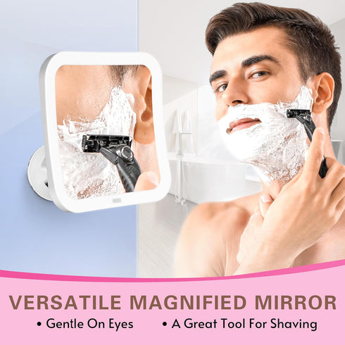 Upgraded 10x Magnifying Lighted Makeup Mirror with Natural White LED Lights, 360°Swivel Portable Cordless Makeup Mirrors with Locking Suction Base...