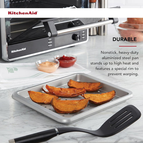 KitchenAid Countertop Oven Crisper Pan, 12.3 x 10 Inch, Silver...
