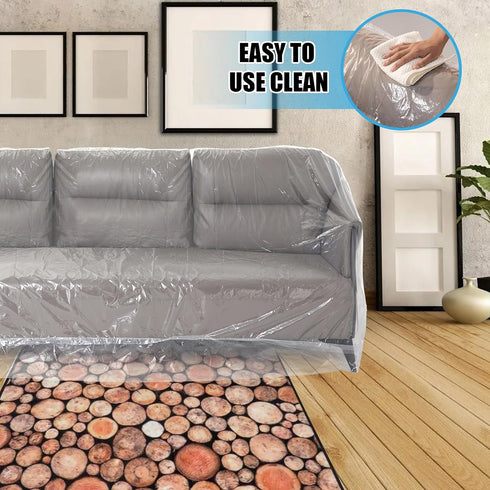 HERSENT 96 x 42 x 62 Inch Plastic Furniture Covers for Moving, Heavy Duty Couch Cover for Sofa, Thick Clear Sofa Moving Cover, Waterproof Moving a...