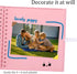 Scrapbook Album with 60 Pages Thick Kraft Paper, 8×8in Pink DIY Photo Book, Small Memory Book with Photo Corners for Baby Family Lovers Pets...