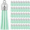Mandala Crafts 100 Pcs Aqua Faux Suede Tassels Bulk Keychain Making Supplies - Small Leather Tassels for Charms, Jewelry Making, and DIY Crafts...