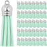 Mandala Crafts 100 Pcs Aqua Faux Suede Tassels Bulk Keychain Making Supplies - Small Leather Tassels for Charms, Jewelry Making, and DIY Crafts...