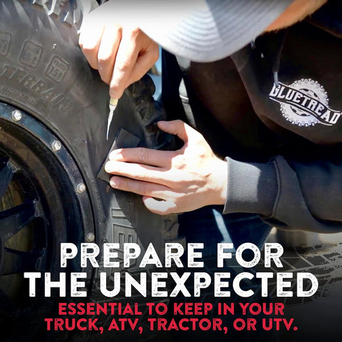 GlueTread External Patch Kit - for Tubeless Tires - No Need to Remove Tire - Kit Includes Enough Material to Patch 4 Tires - ATV Sidewall Repair K...