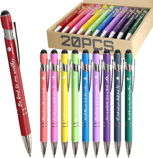 20 Christian-Inspired Ballpoint Pen with Stylus - Perfect for Bible Study, Christmas Gifts, and Everyday Use!......
