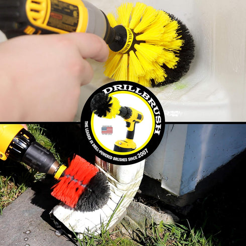 Spin Brush Cleaning Kit - Drill Brush - Concrete, Brick, Fireplace, Stone - Bird Bath - Garden Statuary - Bathroom Accessories - Soap Scum, Hard W...