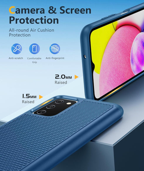 BNIUT for Samsung Galaxy A03s Case: Dual Layer Shockproof Protective Heavy Duty Cell Phone Cover Rugged with Non Slip Textured Back - Military Pro...