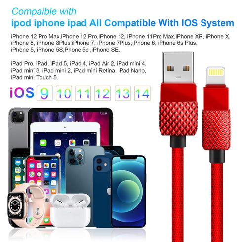 MTAKYI MFi Certified 16FT Lightning Cable iPhone Charger Cord Fast Data Cable Nylon Braided Compatible with iPhone Xs Max/XS/XR/7/7Plus/X/8/8Plus/...