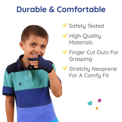 Fun and Function - Original Chewy Gloves - Anti Finger Biting Compression Sensory Gloves - Also Helps Stop Thumb Sucking - Sensory Chew Thumb Guar...
