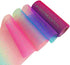 Rainbow Glitter Tulle Rolls 6 inch x 10 Yards (30 feet) for Table Runner Chair Sash Bow Pet Tutu Skirt Sewing Crafting Fabric Wedding Birthday Rib...