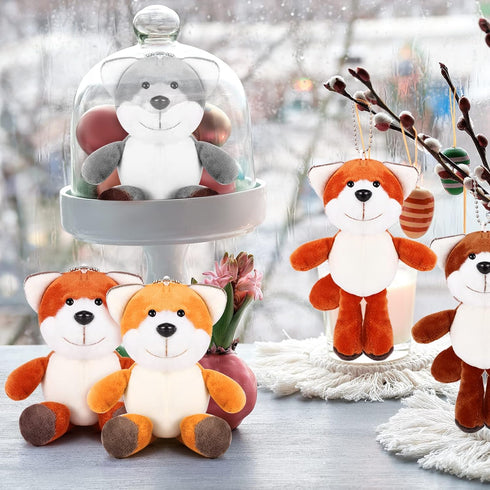 12 Pcs Cute Stuffed Animal Toy 4 Inch Mini Plush Turtle Puppy Dog Pig Ornaments Stuffed Doll Keychain Handbag Pendant for Birthday Party Favors DI...