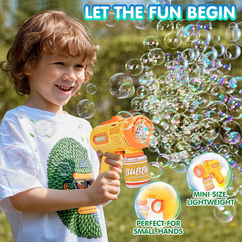 2 Bubble Machine Gun for Kids, Bubble Blower with 4 Bottles Refill Solution, Outdoor Toys Gifts for Toddlers 3-5 Bubble Maker Blaster Birthday, We...