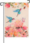 1PCS Hummingbird Spring Garden Flag Flower Garden Spring Yard Outdoor Flag Double Sided Small Burlap Bird Flag for Outside Holiday Decor(12.5 x 18...
