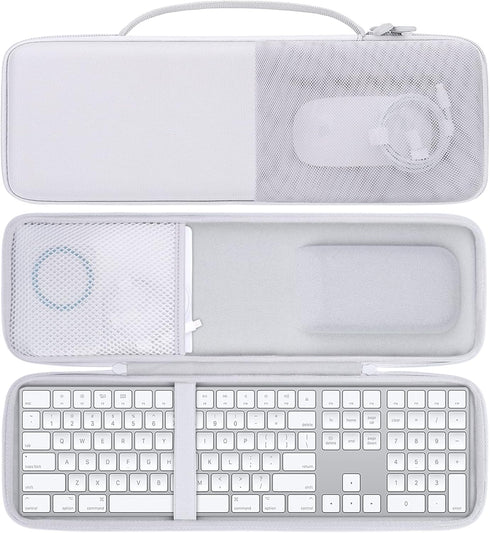 Aenllosi Hard Carrying Case Compatible with Apple Magic Keyboard with Numeric Keypad + Magic Mouse + Magic Trackpad...