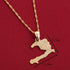 24K Gold Plated The Republic of Haiti Map Pendant Necklace Chain Port-AU-Prince Map Jewelry...