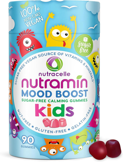 NUTRAMIN Kids Mood Boost Vitamin Gummy: The Yummy and Calm Magnesium Citrate Supplement for Children with Ashwagandha & Vitamin B Complex Anti-Str...