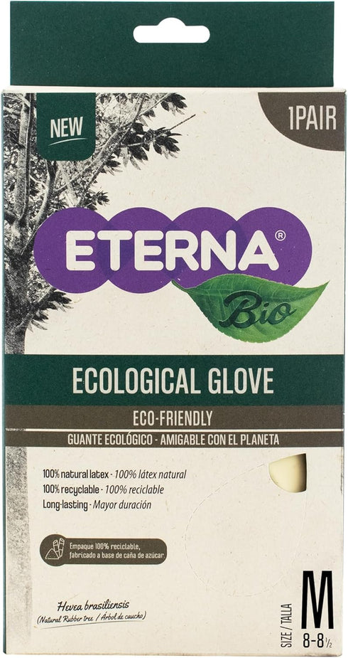ETERNA Ecological Gloves, Gloves for Kitchen and Household Cleaning, Excelent Grip, Eco-Friendly, 100% Natural, Size M, 1.90 Oz (Pack of 3)...
