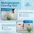 Aquarium Cleaning Tools 7 in 1 - Fish Tank Cleaning Kit with Algae Scraper, Scrubber Pad, Adjustable Telescopic Long Handle, Fish Net, Gravel Rake...