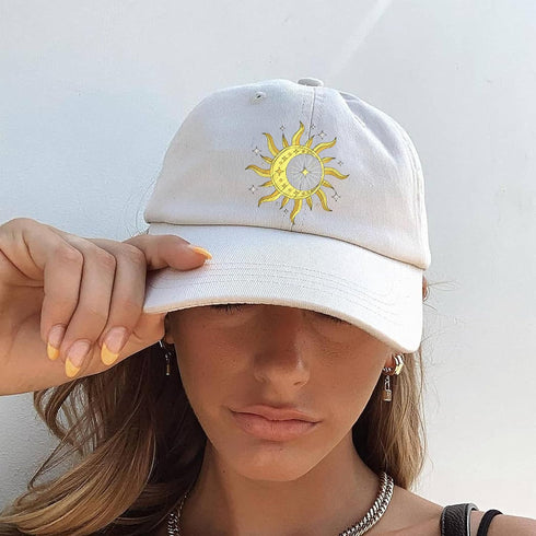 GLOBLELAND 4 Sheets Sun and Moon Pattern Water Soluble Hand Sewing Stabilizers for Fabric Embroidery Stitch Practice Embroidery Stickers Wash Away...