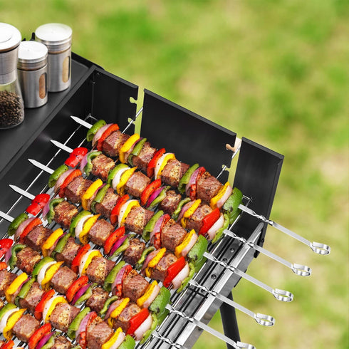 Kabob Skewers 14" Stainless Steel Long BBQ Barbecue Skewers, Flat Metal Kebob Sticks Wide Reusable Grilling Skewers for Meat Chicken, Set of 12pcs...