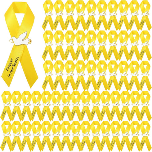 50 Pcs Dove Funeral Ribbons Memorial Ribbon Funeral Pins Classic Memorial Service Respect Ribbon Bow with Safety Pins and Dove for Mourning Rememb...