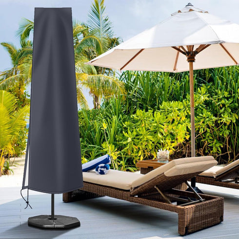 OKPOW Umbrella Cover 420D Oxford Fabric Patio Umbrella Covers Waterproof with Zip, for 9ft to 12ft Garden Outdoor Umbrella (Dark Grey)...
