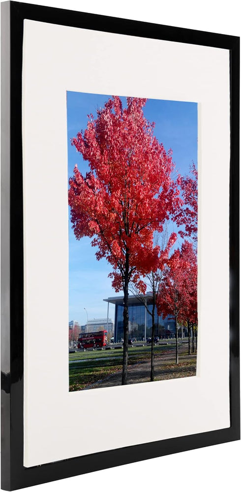 Black 11x14 Picture Frame, Display Pictures 8x10 with Mat or 11x14 Without Mat,Wall Certificate Poster Photo Frame, 1 Pack...