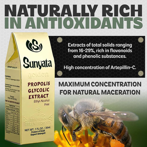 Brazil Brazillian Green Bee Propolis Liquid Extract Sunyata No Alcohol 30ML(1 Pack)...