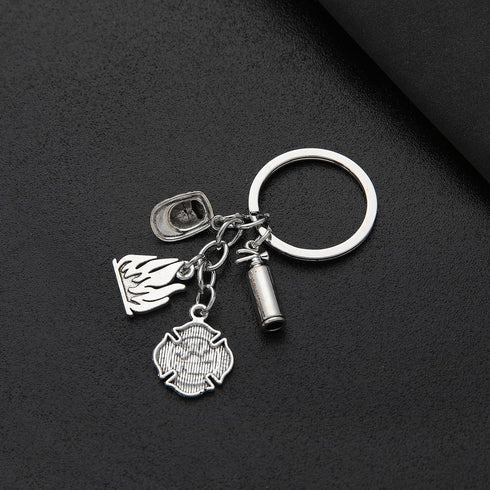 PHAETON 20PCS Fire Extinguisher Hat Keychain Fire Fighter Gift Firefighter Keychain Safety Helmet Pendant Keychain Car Ornament Keychain Pendant F...