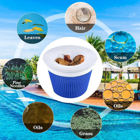 50 Pack Pool Skimmer Socks,Pool Filter Socks for Skimmer Basket for above Ground and Inground Pool Ultra Fine Mesh Screen Pool Skimmer Scum Socks ...