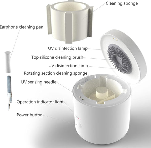 Auto Cleaner Kit for Airpods Pro 1 2 3 and Other Earphones,Equipped with a Cleaning Pen,Free Choice of Automatic or Manual Cleaning,1200mAh Batter...
