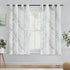 FMFUNCTEX Linen Semi Sheer Curtains for Bedroom, Sage Green White Curtains 54 Inches Long for Living Room, Grey Tree Branch Print Curtain Light Fi...