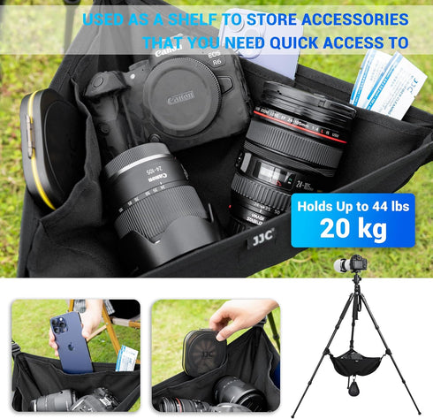 JJC Tripod Weight Stone Bag, Heavy Duty Sandbag for Lightweight Tripod Easel Light Stand Astrophotography, Tripod Rock Bag Camera Equipment Storag...