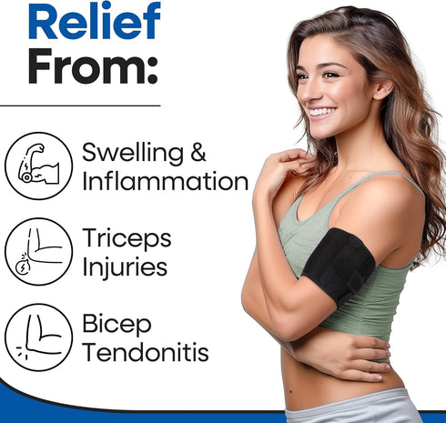 ARMSTRONG AMERICA Bicep Tendonitis Brace, Bicep Band & Upper Arm Compression Sleeve I Triceps & Biceps Muscle Support For Upper Arm Tendonitis Pai...